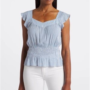 Flutter sleeve top with smocking